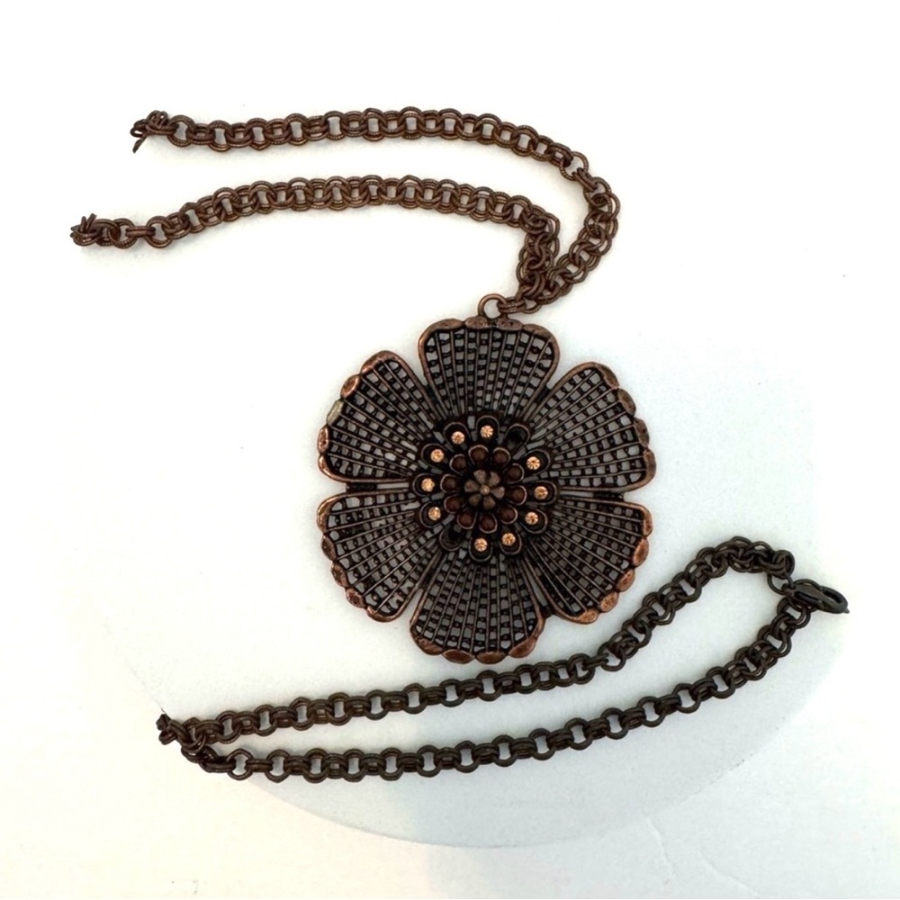 Clearance ✨ Long Bronze Flower Necklace